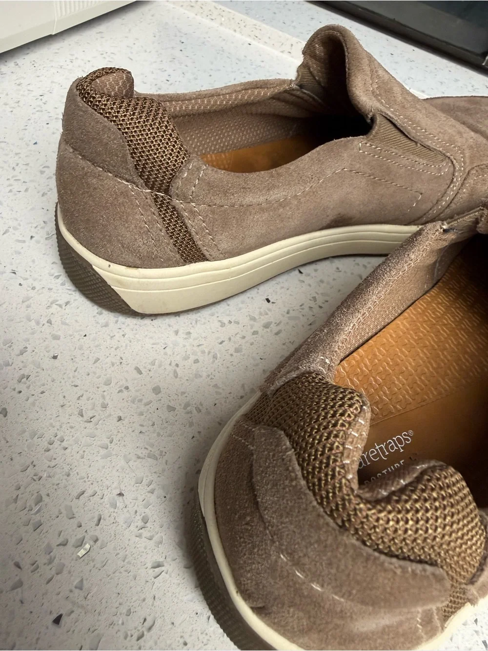 BareTraps Men's Taupe Slip-On Suede Loafers